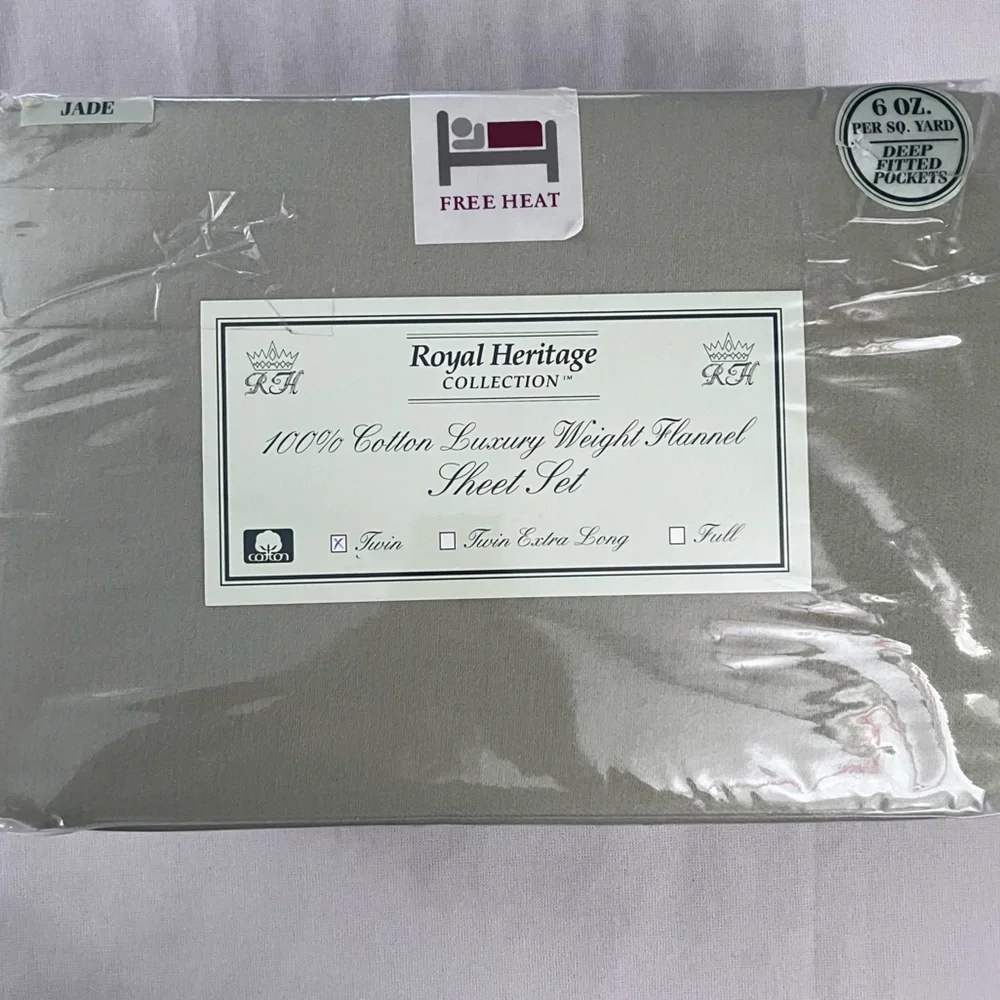 Royal Heritage Sage Gray / Jade Gray / Soft Green Bedding Sheet Set